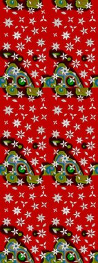 Taslak dekoratif arka plan, çiçek mandala. Kırmızı ve kahverengi renklerde. Raster illüstrasyonu. Çiçek..