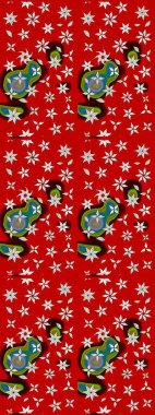 Çiçek kompozisyonu, el boyası, hassas şablon. Üst manzara, yumuşak stil. Sevgililer günü ve tebrik kartı konsepti için şık bir davetiye. Kırmızı ve nötr renkler üzerine manzaralı çiçek deseni.