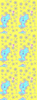 Tony 'nin kumaş kalıbını çiz. Raster illüstrasyonu. Küçük çiçekteki sevimli çiçek deseni. Modaya uygun kumaş deseni.