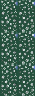 Yeşil ve nötr renklerde. Raster illüstrasyonu. Çiçek buketleriyle klasik tarzda eskiz deseni.