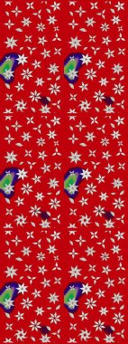 Renkli Bahar Teması eskiz kalıbı. Düz Çiçek Elementleri Tasarımı. Raster illüstrasyonundaki çiçek desenli çizim. Süslü kumaş deseni.