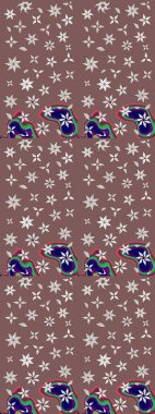 Tekstil için figür. Yapraklı çizim şekli. Davetiye ve kartpostal tasarımı için dekoratif çiçek unsurları. Poster ya da kapak için arka plan. Sevimli zarif çiçekler Raster illüstrasyonu.