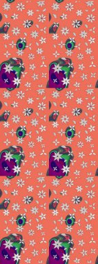 Elle çizilmiş sonbahar çiçeği deseni. Renkli turuncu ve nötr çizim kalıbı. Doodle tarzı. Tekstil ve kapak tasarımı için mükemmel. Turuncu ve nötr renkte çiçekler.