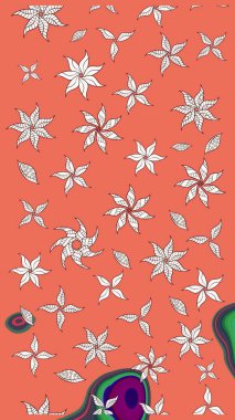 Tekstil, kumaş, kapaklar, duvar kağıtları, baskı, naylon, koleksiyon defteri, örgü, dekupaj için güzel bir eskiz. Küçük turuncu ve nötr çiçeklerle oldukça kaliteli besin torbası deseni.