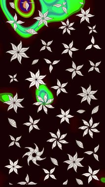 Yumuşak, bahar çiçekli arka plan. Çiçekli karalama şeklinde Raster çiçek deseni. Siyah ve nötr renkte çiçekler.