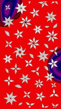 Kırmızı ve nötr renklerde çiçekler. Raster düz çiçek çizim deseni. Tasarım hediye paketi, tebrik kartları, posterler ve afiş tasarımı.