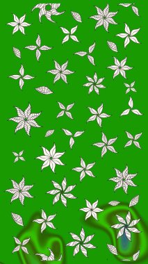 Küçük çiçekteki sevimli çiçek deseni. Yeşil ve nötr renkte çiçekler.