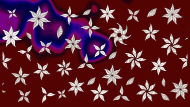 Düz Çiçek Elementleri Tasarımı. Raster illüstrasyonu. Çiçek desenli çizim. Renkli Bahar Teması eskiz kalıbı. Güzel kumaş deseni. Asya tekstil tarzında.