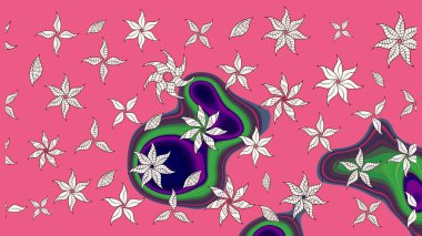 Çiçekli karalama şeklinde Raster çiçek deseni. Nazikçe, güzel çiçek arkaplanı. Pembe ve nötr renkte çiçekler.