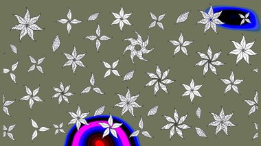 Raster deseni. Süslü kumaş deseni. Çiçekli çiçek deseni, suluboya..