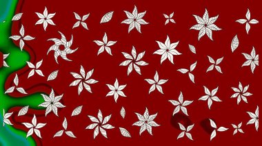 Yumuşak, bahar çiçekli arka plan. Çiçekli karalama şeklinde Raster çiçek deseni. Kırmızı ve nötr renkte çiçekler.