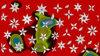 Kırmızı ve kahverengi renkte çiçekler. Küçük çiçekte sevimli çiçek deseni var..