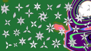 Küçük renkli çiçekler. Robot resim. Moda baskıları için zarif bir şablon. Motley illüstrasyonu. Küçük çiçekte güzel bir desen. Çiçekli yaz çiçekleri.