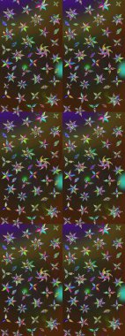 Raster illüstrasyonu. Kahverengi ve gri renklerde. Çiçek buketleriyle klasik tarzda eskiz deseni.