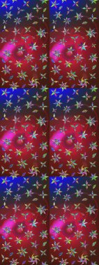 Kırmızı ve kahverengi renkte sevimli çiçekler. Raster illüstrasyonu. Moda baskısı, albüm, ambalaj kağıdı ve duvar kağıdı için zarif dekoratif süslemeler. Küçük çiçekli basit bir çiçek çizimi..