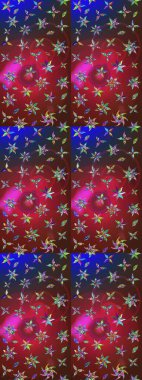 Kırmızı ve kahverengi renkte sevimli çiçekler. Raster illüstrasyonu. Moda baskısı, albüm, ambalaj kağıdı ve duvar kağıdı için zarif dekoratif süslemeler. Küçük çiçekli basit bir çiçek çizimi..