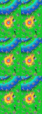 Raster. Kumaş, tekstil, duvar kağıdı baskısı için. Tomurcukları çiçek olan sevimli bir çiçek deseni. Eski usul. Raster illüstrasyonu. Taslak arkaplan.