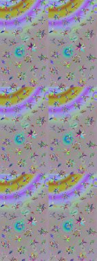 Düz Çiçek Elementleri Tasarımı. Gri ve nötr renklerde zarif çiçekli suluboya. Renkli Bahar Teması eskiz kalıbı. Raster illüstrasyonu.