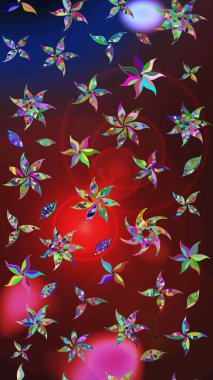 Güzel suluboya çiçekler, parlak resimler ilham verici ve kırmızı çiçek desenli eskiz arka planı. Raster..