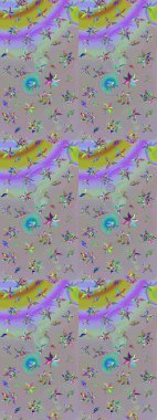 Çiçekler suluboya eskiz deseni. Raster Stili kumaş deseni.