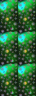 Güzel kumaş deseni. Raster illüstrasyonu. Bahar çiçekli güzel bir çiçek deseni..