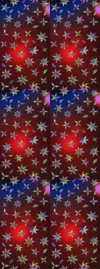 Tekrar eden çiçek arkaplanı, zarif kahverengi ve kırmızı çiçek duvar kağıdı. Kahverengi ve kırmızı renkler üzerine çiçek desenli çizimler, el yapımı papatyalar, papatyalar..