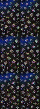 Gri ve mavi renklerde bahar çiçekleri. Raster illüstrasyonu. Raster çiçek desenli ve çiçekli..