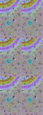 Raster. Güzel suluboya çiçekler, parlak resimler ilham verici ve nötr çiçek desenli eskiz arka planı.