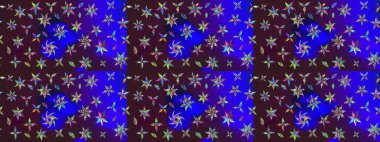 Küçük çiçekteki sevimli çiçek deseni. Robot resim. Raster illüstrasyonu.