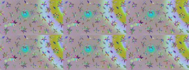 Bahar mevsimi. Tarafsız ve gri renklerde çiçekler. Tatil havası. Raster güzel bir çiçek deseni çizmiş. Nazik romantik baskı.