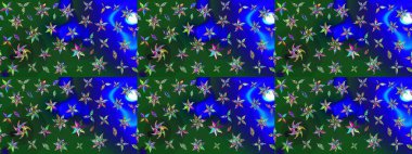 Renkli Bahar Teması eskiz kalıbı. Chichi 'nin kumaş kalıbını çiz. Raster illüstrasyonu. Düz Çiçek Elementleri Tasarımı. Çiçek deseni.