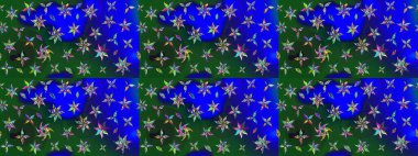 Düz Çiçek Elementleri Tasarımı. Raster illüstrasyonundaki çiçek desenli çizim. Mavi ve yeşil renkli çiçekler. Renkli Bahar Teması çizim şablonu.