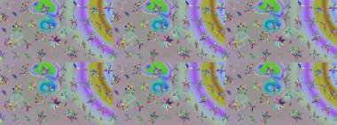 Raster illüstrasyonundaki çiçek desenli çizim. Suluboya tarzında gri ve nötr renkte çiçekler.