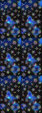 Suluboya çiçekli çiçek deseni. Raster illüstrasyonu. Gri ve mavi renkli güzel tekstil.