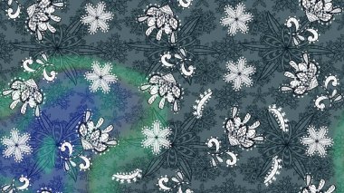 Karşılama ya da düğün geçmişi olarak kullanılabilir. Doğal kozmetik ürünleri, parfüm, çiçekçi dükkanı için bahar ihalesi tasarımı. Paket kağıdı için en iyisi. Yeşil ve mavi lale çiçekli Raster eskiz deseni.