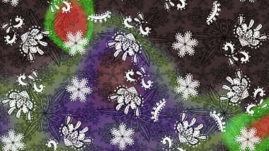 Gri ve kahverengi renkli çiçekler. Raster illüstrasyonundaki çiçek desenli çizim. Renkli Yaz Temalı eskiz kalıbı. Düz Çiçek Elementleri Tasarımı.