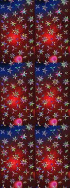 Kahverengi ve kırmızı renkte etnik çiçeklerle süslenmiş zarif bir eskiz şekli. Raster Çiçek İllüstrasyonu güzel tekstil..