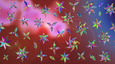 Küçük bir çiçekte eskiz deseni. Güzel kumaş deseni. Raster illüstrasyonu. Güzel çiçek arkaplanı..