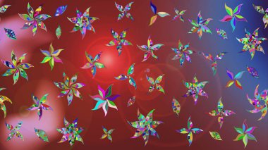 Çiçekler suluboya tarzında kahverengi ve kırmızı renklerde. Raster illüstrasyonunda çiçek deseni çizimi.