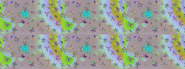 Çiçek desenli eskiz, darbeler, sıçramalar, yaz çiçekleri. Raster illüstrasyonu. Tarafsız ve gri renkte çiçekler.