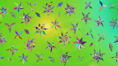 Renkli Bahar Teması eskiz kalıbı. Düz Çiçek Elementleri Tasarımı. Güzel kumaş deseni. Raster illüstrasyonunda çiçek deseni çizimi.