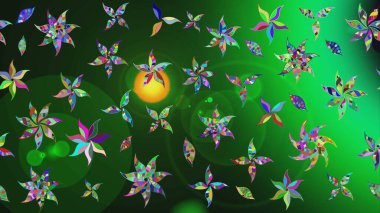 El yapımı çiçek ve bitki koleksiyonu. Raster illüstrasyonu. Eskiz tarzı yeşil ve gri renkler. Raster illüstrasyonu. Şirin karalamalı çiçek deseni çiz..