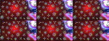 Kahverengi ve kırmızı renkte çiçekler. Sevimli çiçek raster deseni. Düz Çiçek Elementleri Tasarımı. Renkli Bahar Teması çizim şablonu.