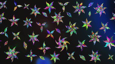 Gri ve mavi renkte yaprakları olan yabani çiçekler. Eskiz arkaplan modeli. Raster illüstrasyonu. Suluboya, elle çizilmiş.