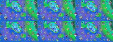 Zarif, parlak ve eskiz mavi ve yeşil çiçek desenli tasarım. Sabıka baskıları, bebek kıyafetleri, duvar kâğıtları, paket kutuları vb..