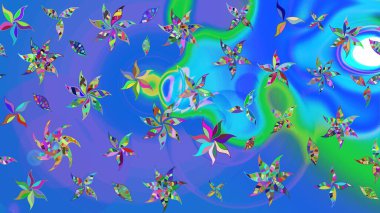 Parlak elementlerin. Çizim çiçek deseni duvar kağıdı, web sitesi arka planı, ambalaj kağıdı, davetiye, broşür, afiş veya web sitesi için kullanılabilir. El çizimi Raster illüstrasyonu.