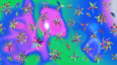 Raster illüstrasyonu. Ultraviyole kumaş deseni. Çizim kalıbı. Organik motif arkaplanı.