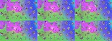 Çocuk stili. Renkli Bahar Teması eskiz kalıbı. Düz Çiçek Elementleri Tasarımı. Çiçekli çizim raster arkaplanı.