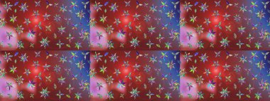 Halk tarzı. Modern çiçek arkaplanı. Parlak renkli çiçekleri ve kahverengi ve kırmızı renkte yaprakları olan harika bir çiçek deseni. Moda baskıları için zarif bir şablon.