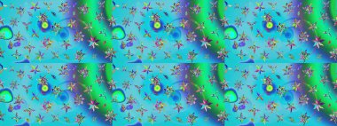 Kumaş, tekstil, duvar kağıdı baskısı için. Raster illüstrasyonu. Raster. Eskiz geçmişi. Tomurcukları çiçek olan sevimli bir çiçek deseni. Antika retro tarzı.